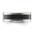 thumbnail image 4 of Auriga Fine Jewelry Stainless Steel Polished with Black Carbon Fiber Inlay CZ Cross 8mm Band Size 8.5, 4 of 8