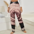 thumbnail image 3 of Vintage Rose Emblem Design Winter Female Pants Flannel High Waist Women Pants Lady Warm Straight Leg Plush Trousers, 3 of 7
