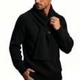thumbnail image 2 of USNSM Men's Shawl Collar Button Front Knit Sweater Pullover Long Sleeve Business Casual Winter Warm Tops Black M, 2 of 5