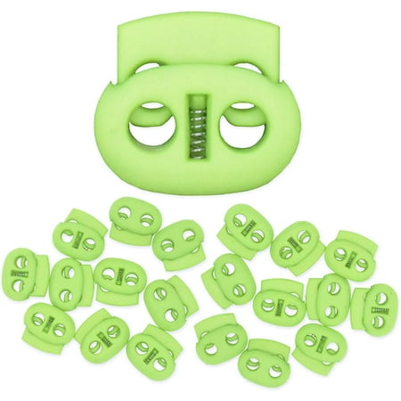 

Cord Lock Cord Stop Tightener Lace Locking End Two Hole Fastener for Drawstrings Shoelaces Bow Cord Bungee Cord 20 PCs Lime Green 0.85 Inch