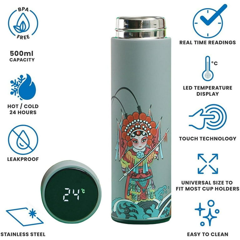 Smart Water Bottles with LED Temperature Display Tea Infuser