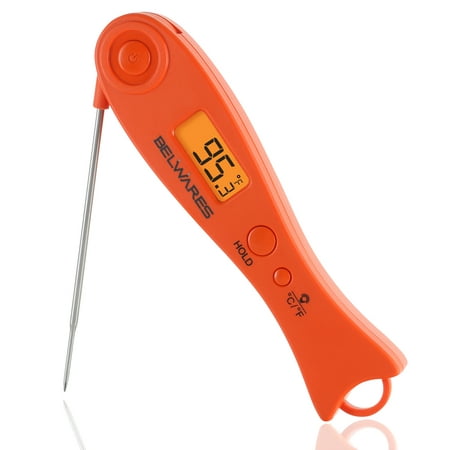 Belwares Instant Read Digital Food Meat Thermometer with Foldable (Best Thermometer For Traeger)