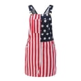 thumbnail image 4 of Asqwmvz Denim Skirt Men's Women's American Flag Denim Bib Overall Shorts Romper Independence Day Clothes Slip Skirt Red, 4 of 7