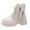 Beige, variant on Xfvqtps Womens Flatform Ankle Boots Chunky Lace up Boots with Metal Chain Zipper Detail Round Toe Cushioned Sole Fall Winter Boots Beige