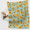 thumbnail image 6 of Yiaed White Polka Dot Sunflower Print Dog Blankets-Cat Blanket Washable for Couch Protection,Puppy Blanket, Soft Plush Reversible Throw Furniture Protector-, 6 of 8