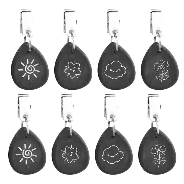 Warkul - Juego de 8 pesas para mantel de exterior con estampado de flores, sol, nubes, corazones y estrellas, ideal para picnics, fiestas, bodas, decoración de mesa de comedor