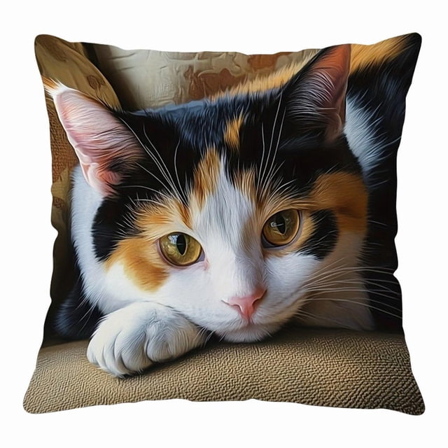 Housse de Coussin pour Chat, Imprimé Numérique, Ultra-Doux, Housse de Coussin Décorative pour Canapé à Domicile
