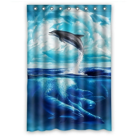 gckg dolphins jumping at sea waterproof polyester shower curtain bathroom  decor 48x72 inches | walmart canada