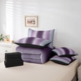 thumbnail image 6 of Homewish Stripes Pattern 7pcs Bedding Comforter Set,Asbtract Minimalist Desgin Queen Bedding Sets,Gradient Purple Gray Queen Sheet Sets For Girls Kids,Ultra Soft Home Decor Reversible, 6 of 8