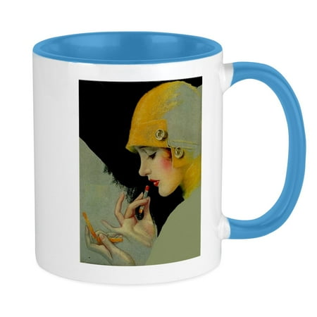 

CafePress - Art Deco Roaring 20S Flapper With Lipstick Mugs - Ceramic Coffee Tea Novelty Mug Cup 11 oz