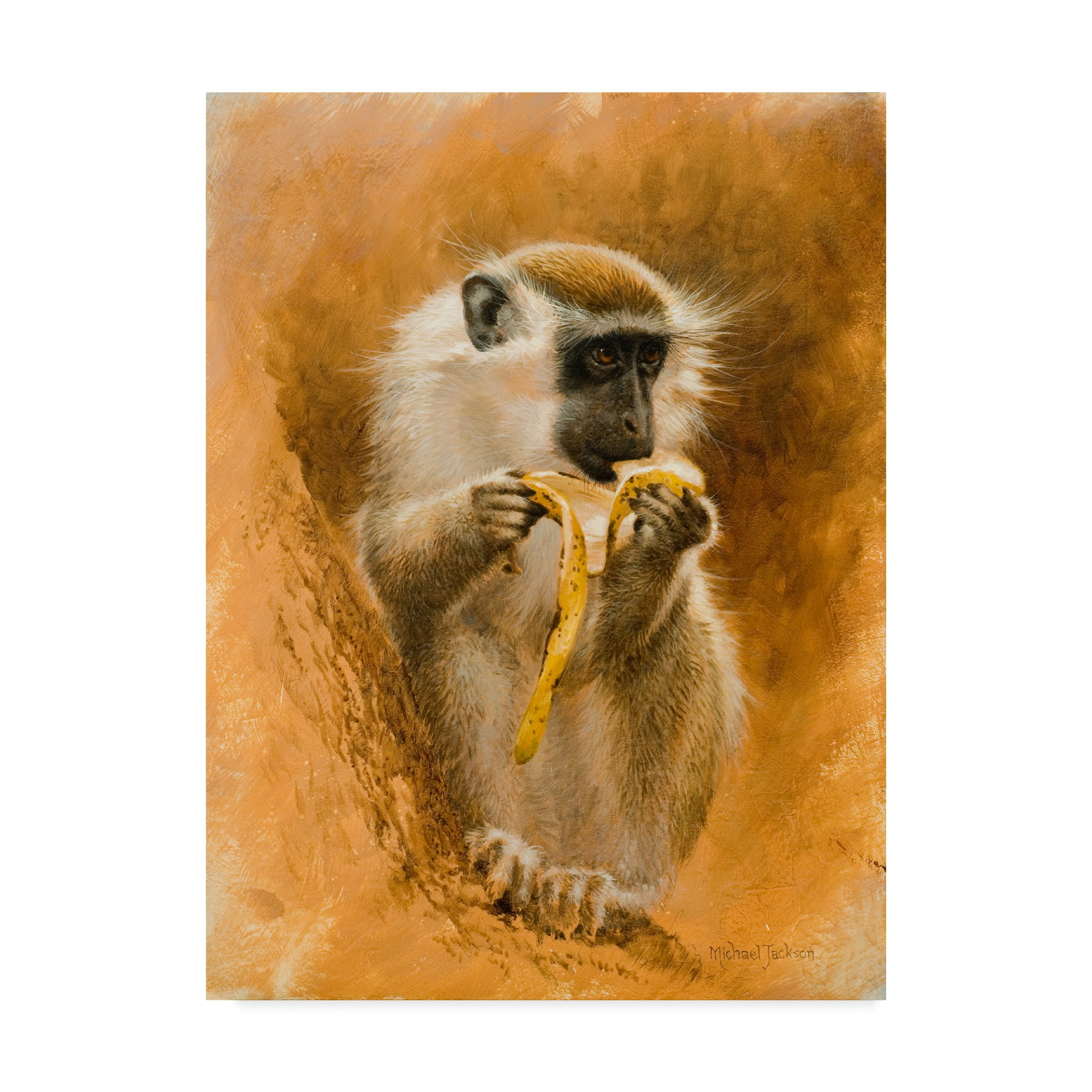 Trademark Fine Art 'Green Monkey' Canvas Art by Michael Jackson - Trademark Fine Art 'Green Monkey' Canvas Art by Michael Jackson -