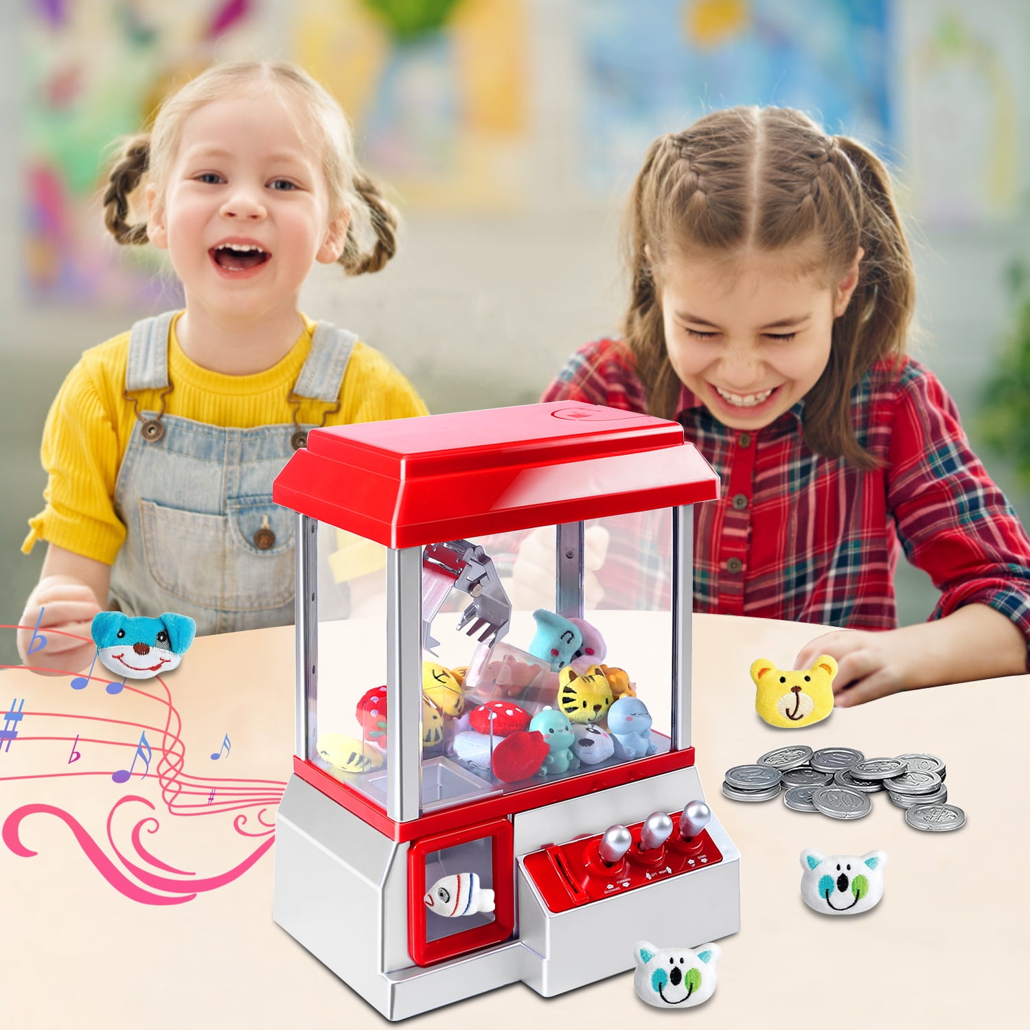 Claw Machine Arcade Toy, Mini Candy Dispenser Vending Game for Kids, Funny Claw Machine Toy Gifts for Kids Ages 3+