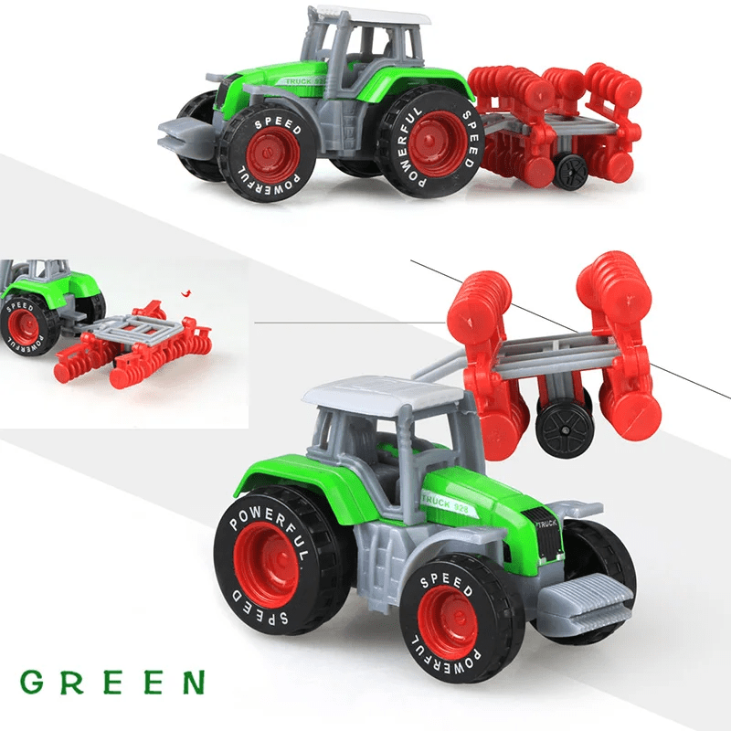 Die-cast Farm Vehicles Tractor Engineering Car Mini Car Engineering Car Model Model Tractor Toys Model for Kids Xmas Gifts Tractor Green