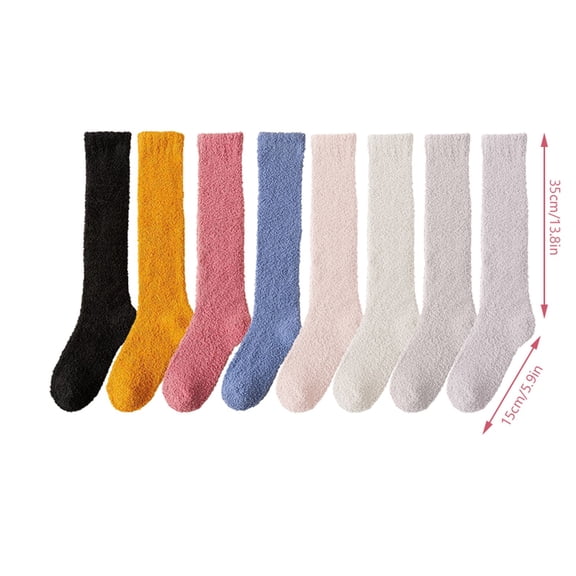 Knee High Stockings for Women Women Fluffy Winter Socks Warm Knee High Socks Long Cosy Thermal Ladies Socks Fuzzy Thick Soft Socks For Ladies Girls Christmas Gifts Multipack Stockings for Women