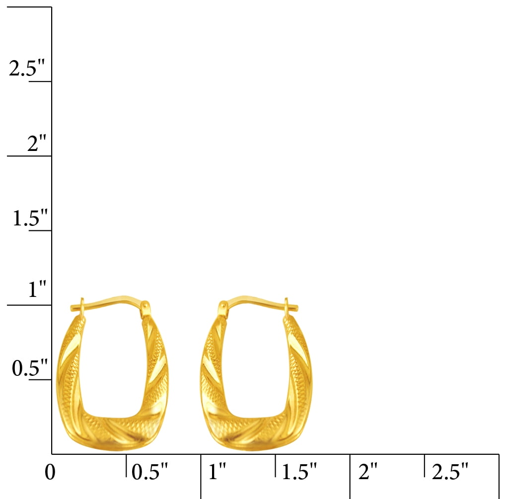 Brilliance Fine Jewelry 14K Gold Plated Sterling Silver Textured and Swirl Hoops Adults Earrings Set