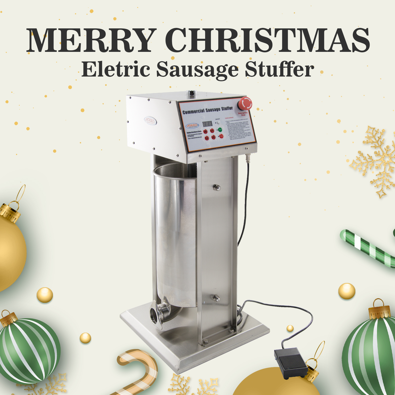 Hakka 30LB Electric Sausage Stuffer Stainless Steel and Vertical