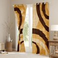 thumbnail image 3 of Feelyou Abstract Curtains Pack of 2 (52x84 Each), Brown Cycle Stripes Window Curtains, 3 of 6