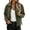 Green, variant on cocolona Womens Fall Jacket Lapel Long Sleeve Lined Solid Color Outerwear Casual Zip Up Vintage Tops with Pockets