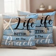 thumbnail image 2 of Blue Beach Outdoor Pillow Covers 20x20 Set of 2,Waterproof Patio Throw Pillowcase Protectors,Coastal Starfish Graffiti Retro Wooden Plank Decorative Pillow Shams Cushion Covers for Seat Bed Couch, 2 of 8