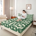 thumbnail image 4 of Homewish Vintage Green Minimalism Twin Sheet Sets, Chic Abstract Ombre Twin Fitted Sheet, Teens Kids Adult Flat Sheet, Luxury Bedroom Decor, 3pcs, 4 of 7