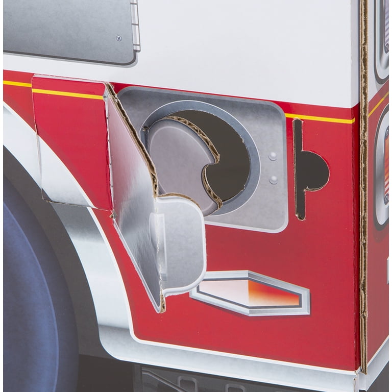 Melissa Doug Fire Truck Indoor Corrugate Cardboard Playhouse 4 Feet Long Walmart