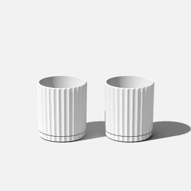 Veradek Mason Series Demi 6" Planter 2 Pack White