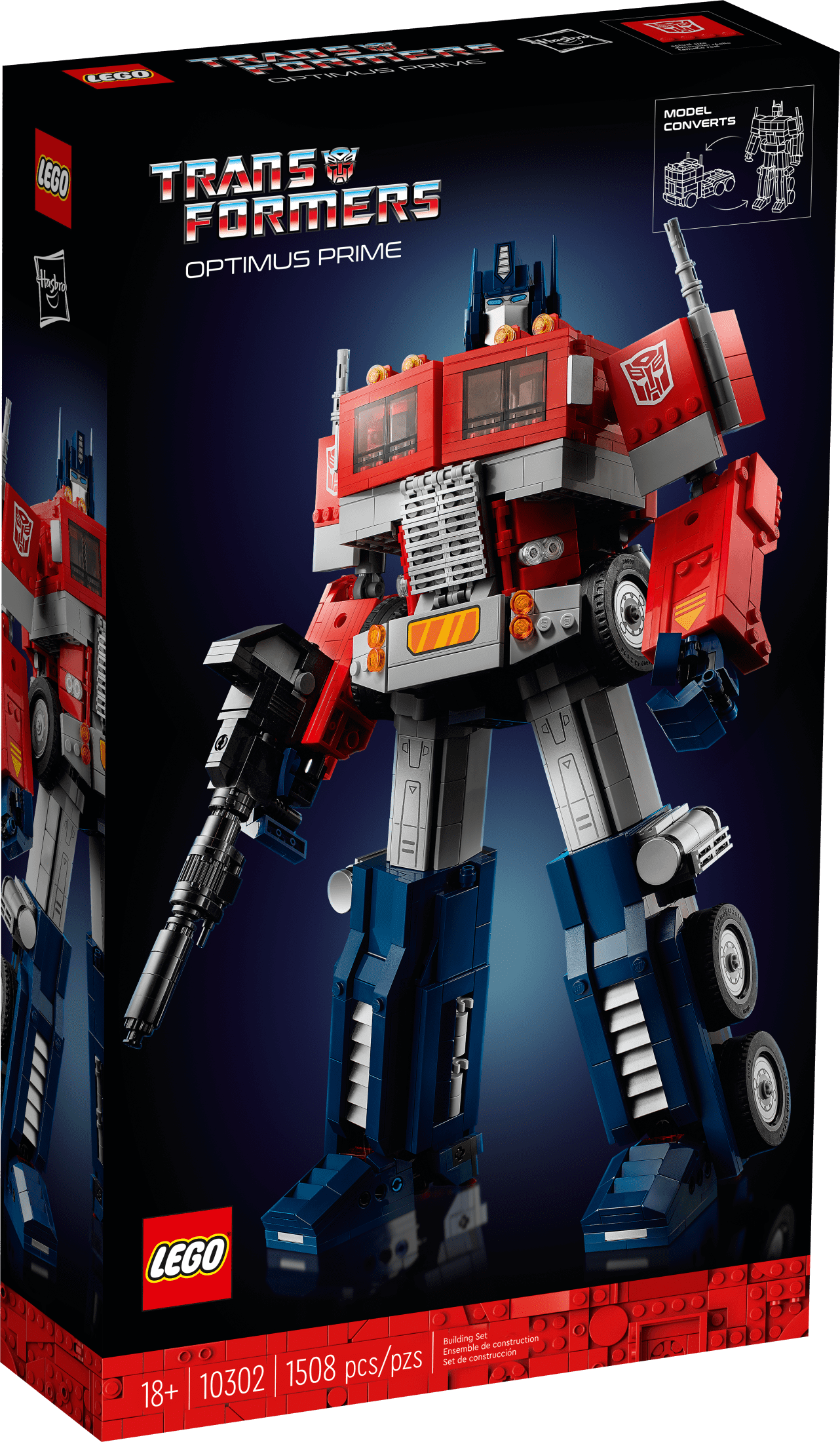 LEGO Icons Optimus Prime 10302 Transformers Figure, Collectible 2-in-1 Robot and Truck Model Building Kit for Adults, Great Gift Idea