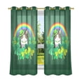 thumbnail image 6 of Yayeee Window Curtains Light Filtering 63"x52" Grommet Panel Pair Home Living Room Decor, Cat Clover Pattern, 6 of 7