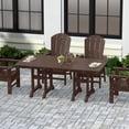 thumbnail image 3 of WestinTrends Malibu Outdoor Dining Table for 6, All Weather Poly Lumber Adirondack 71" Trestle Long Dining Table with Umbrella Hole, Dark Brown, 3 of 7