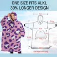 thumbnail image 4 of Oversized Wearable Blanket Hoodie,Pink and Purple Of Leopard Print Sherpa Blanket Hoodie with Super Pockets,Super Warm Fuzzy Pullover for Women & Men, 4 of 6