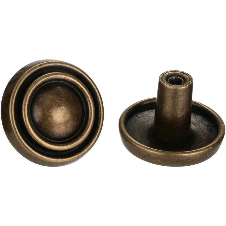 Mainstays 1-3/16 Traditional Cabinet Knob, Antique Brass, 10 Pack 