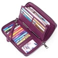 thumbnail image 4 of Monedero de mujer Laklulu, monedero de piel con cremallera y protección RFID, 4 of 5