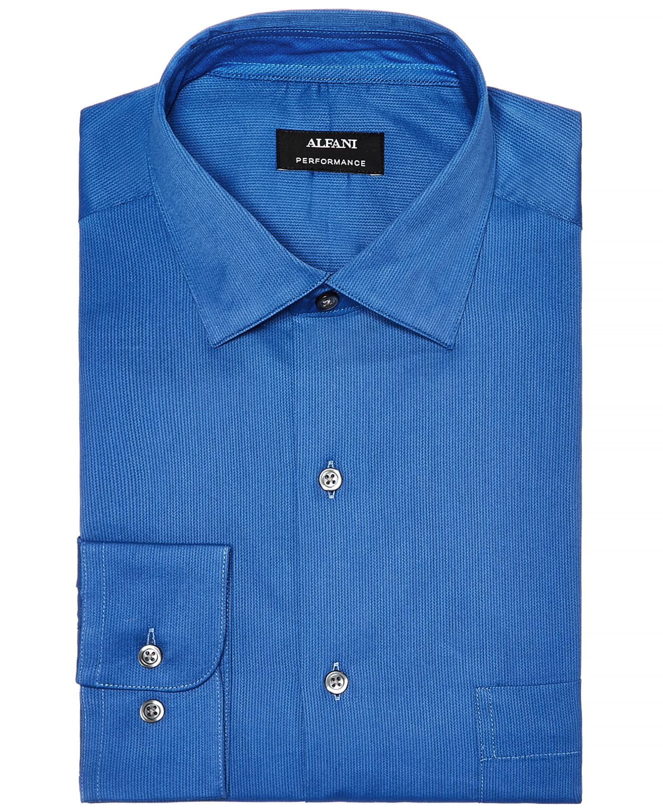 Mens Regular Fit Stripe Performance Dress Shirt XL