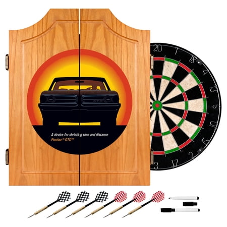 Trademark Global Pontiac GTO  Time and Distance  Wood Dart Cabinet Set