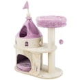 thumbnail image 3 of TRIXIE My Kitty Castle Plush 35.5" Cat Tree, Sisal Scratching Posts, Rustling Fabric Beige, 3 of 8