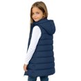 thumbnail image 6 of Boys Puff Vest Outwear with Hood Casual Full Zip Warm Sleeveless Kids Winter Jacket Navy 4, 6 of 8