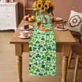thumbnail image 2 of St. Patrick's Day Table Runner - 108 Inch Long Spring Green Lucky Irish Clovers Cotton and Linen Blended Dress Scarves Farmhouse Table Runner for Kitchen Dining, Coffee Table, 13" x 108", 2 of 8