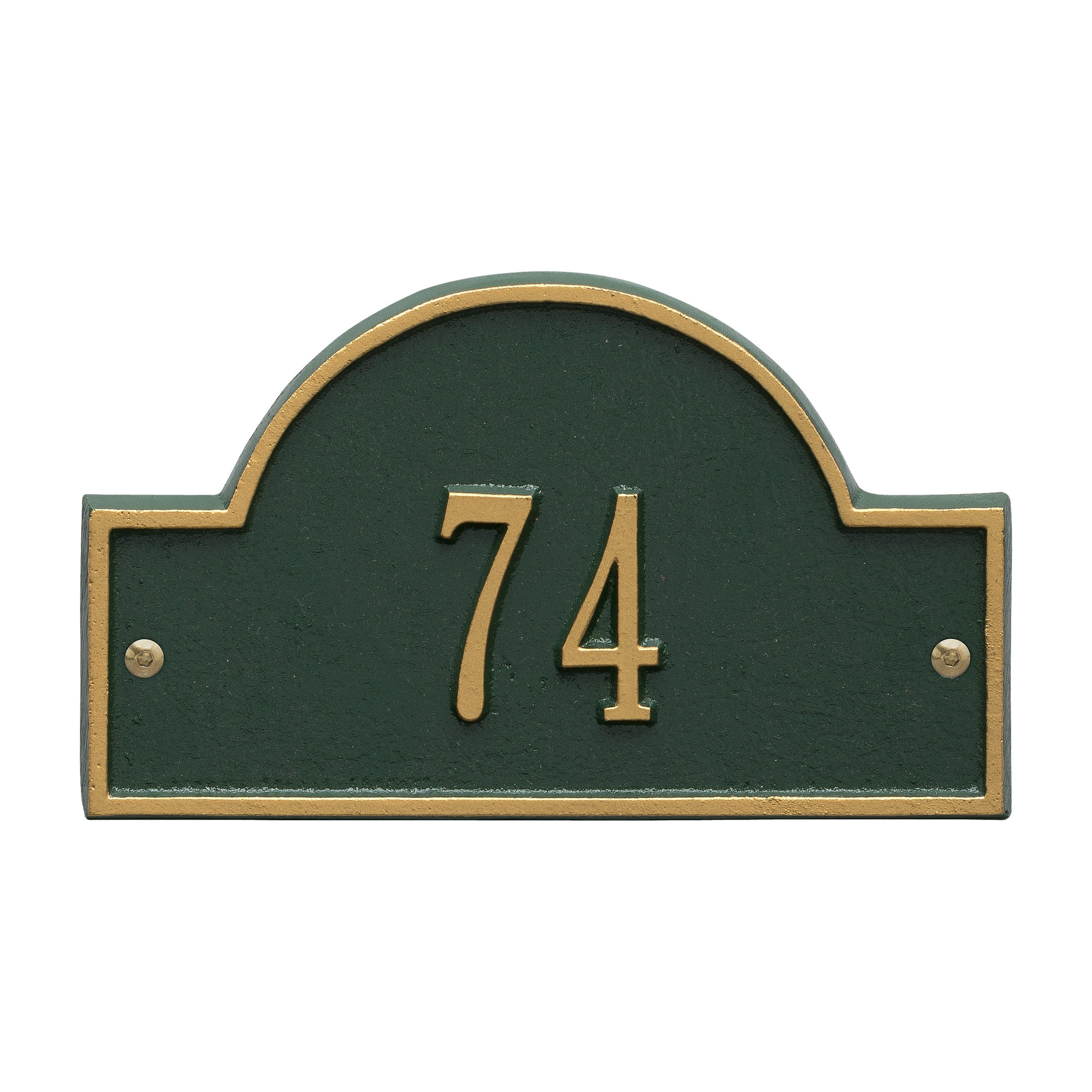 Personalized Whitehall Products Petite One-Line Arch Marker Address Plaque in Green Gold by Whitehall
