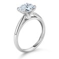 thumbnail image 3 of Gem Stone King 10K White Gold White Zirconia Solitaire Engagement Ring for Women (3.01 Cttw, Cushion 8MM, Gemstone Birthstone, Available in Size 5, 6, 7, 8, 9), 3 of 4