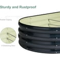 thumbnail image 6 of Galvanized Steel Raised Garden Bed 12" Tall Oval Galvanized Steel Raised Garden Bed - 7x3ft Oval Outdoor Planter Box with Rubber Edging (Grey), 6 of 7