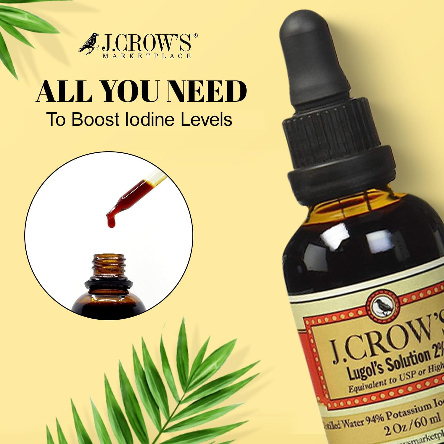 12-Pack J. Crow's Lugol's Solution 2% - 2 fl oz