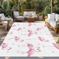 thumbnail image 2 of Pink Flamingo Outdoor Rug 5x7 Ft - Reversible Patio Rug Outdoor Camping Rugs, Summer Tropical Animals Washable Indoor Outdoor Area Rugs, Non-Slip Outdoor Carpet Runner for Deck/Porch, 2 of 8