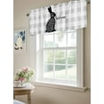 thumbnail image 6 of Easter Spring Curtain Valances for Windows, Black Dots Bunny Farmhouse Plaid Grey Kitchen Valance Window Treatment, Light Filtering Block Curtains for Bathroom/Bedroom/Living Room 42'' x 12'', 6 of 9