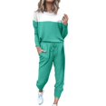thumbnail image 2 of Pyhlmscde Women's Two Piece Outfit Long Sleeve Crewneck Pullover Tops And Long Pants Sweatsuits With Sweatpants, Women Sweater Sets 2 Piece Outfits, Suits For Women, Womens Set, 2 of 2
