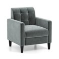 thumbnail image 1 of Costway 1 PCS Mid Century Modern Velvet Accent Chair with Tufted Back Arms for Livingroom, 1 of 8