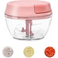 thumbnail image 1 of SAYIHEXIHE Manual Food Chopper Vegetable Cutter Onions Cutter Garlic Dicer Grinder Veggie Chopper with Container 500ML, 1 of 7