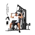 thumbnail image 1 of Multifunctional Home Gym Equipment, Home Gym Station with Pulley System, 150LBS Weight Stack Exercise Machine for Full Body Strength Training, 1 of 8