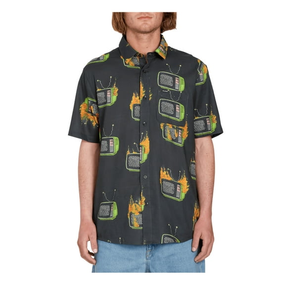 J Hager Woven Short Sleeve Shirt [Black]