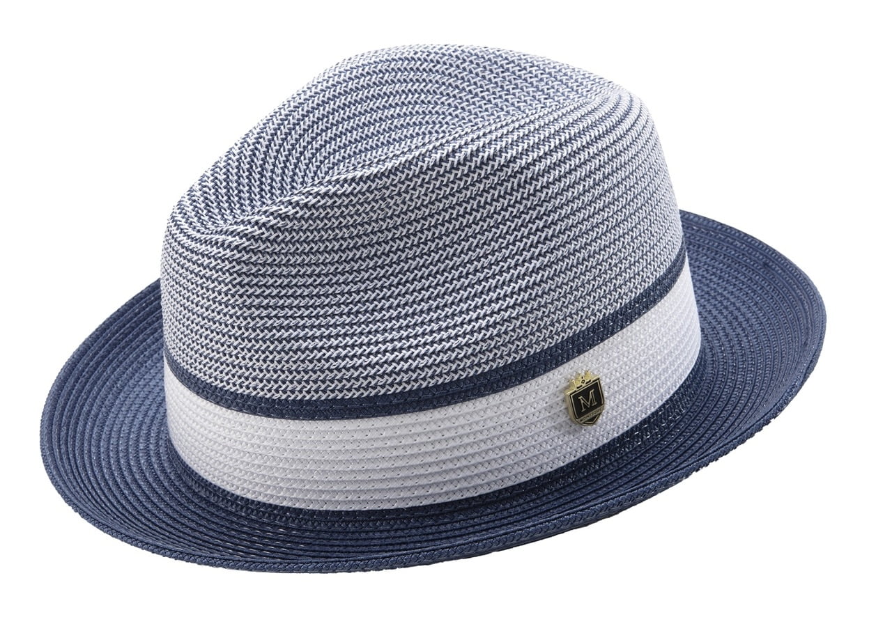 Two Tone Braided Pinch Fedora Hat 
