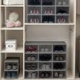 thumbnail image 4 of Thickened Plastic Shoe Storage Box - Stackable Transparent Drawer Organizer for Closet, Entryway, Seasonal Footwear, 4 of 6